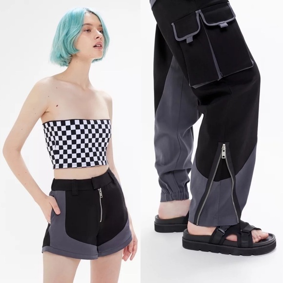 I.AM.GIA Pant Frances Cargo Pockets Removable Shorts Zipper Baggy Black S GUC - Picture 10 of 13